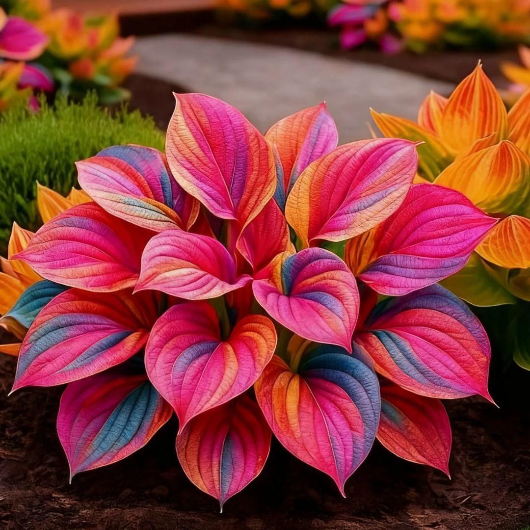 Rare Multicolor Hosta Seeds + Plant Growth Serum Free